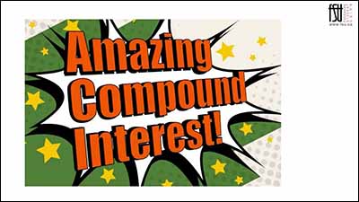 Thumbnail from a video. Text in it states, Amazing Compound Interest